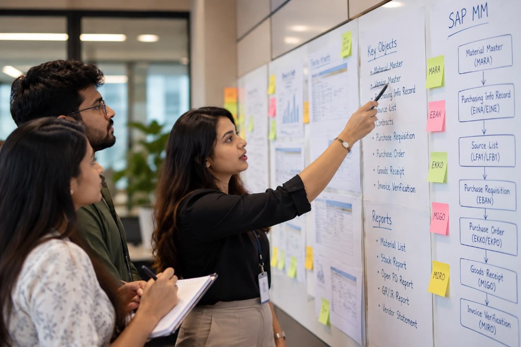 Training session at the whiteboard